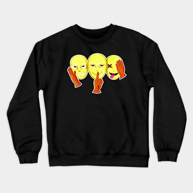 Three wise faces Crewneck Sweatshirt by Cuzcrazy Arts